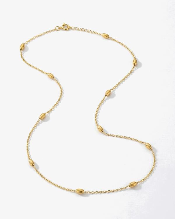 Elk & Bloom Dainty 14K Gold Beaded Choker Necklace