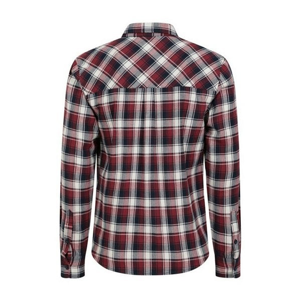 Mountain Warehouse Mens Trace Flannel Long-Sleeved Shirt - Burgundy