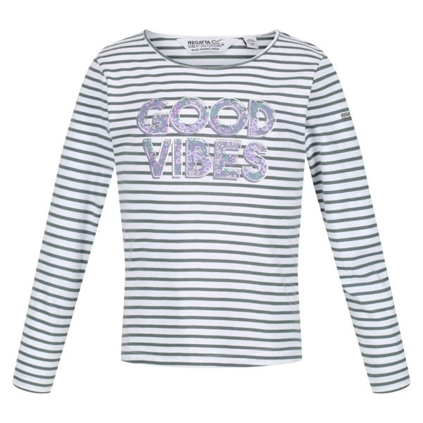 Regatta Kids Clarabee Slogan Long-Sleeved T-Shirt - Balsam Green