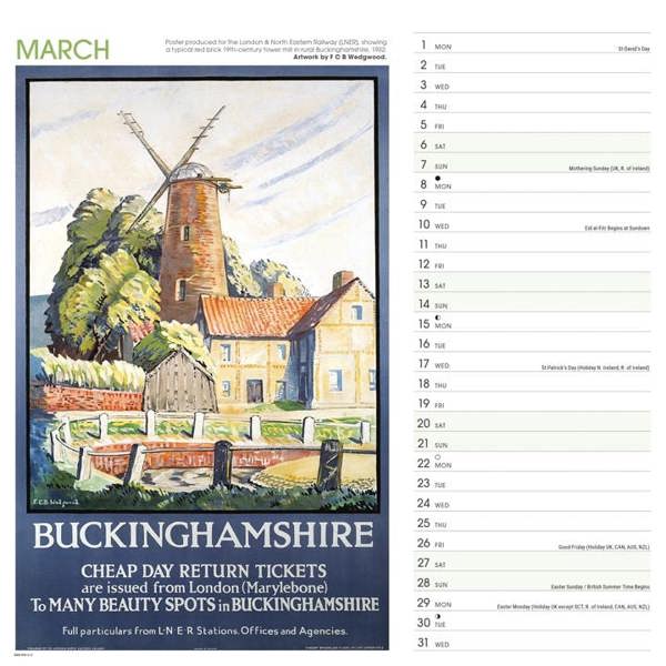 National Railway Museum, South Of England Poster Art Calendar 2027, Wall Calendars, Month To View, Travel, Gift