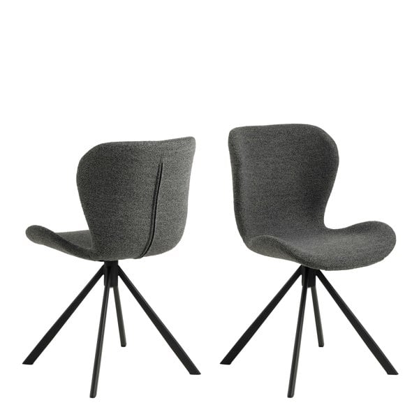 Furniture To Go Batilda Swivel Dining chairs in Grey Fabic Set of 2