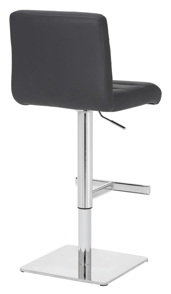 Lamboro Luscious Deluxe Real Leather Breakfast Bar Stool, Chrome Footrest, Swivel Gas Lift, Home Bar & Kitchen Barstool, Charcoal Grey