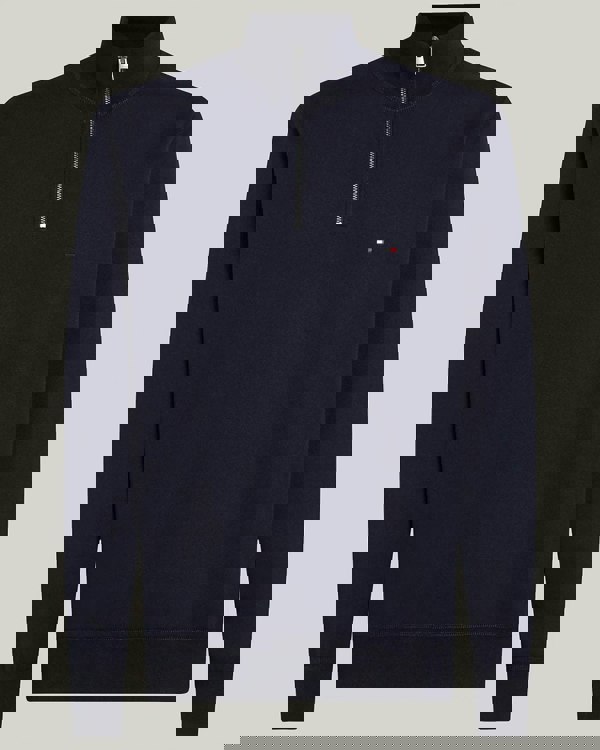 Tommy Hilfiger Essential Fleece Mens Half Zip Sweatshirt - Desert Sky