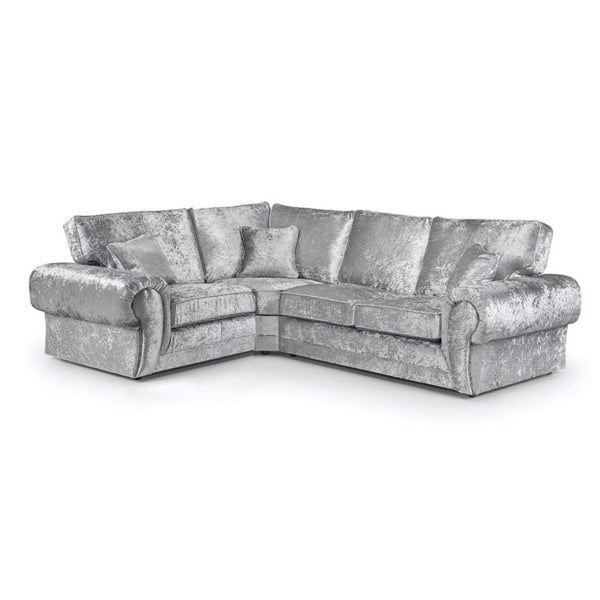 Furnishings For Less Chelsea Crushed Velvet Full Back 4 Seater L Shaped Corner Sofa