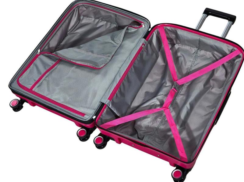Rock Luggage Hard Shell Classic Suitcase 8 Wheel Cabin Luggage Trolley Travel Bag