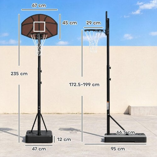 AIYAPLAY Kids Basketball Hoop and Stand, 3 Adjustable Heights, for Ages 3–8