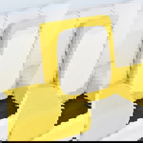 Anyhouz Anyseat Sofa Cover Yellow Polyester Thick Stretchable Cushion For Living Room 1Pc Enlarge Size 160-185cmx85-105cm