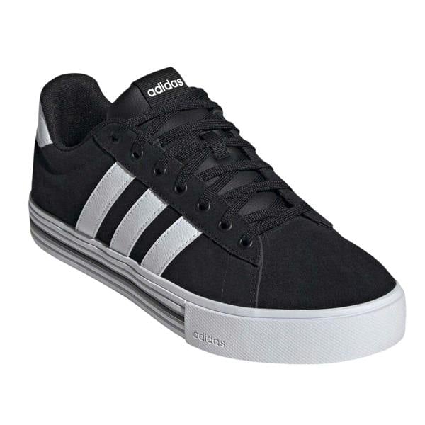 Adidas Mens Daily 4.0 Leather Flat Trainers - Black - 