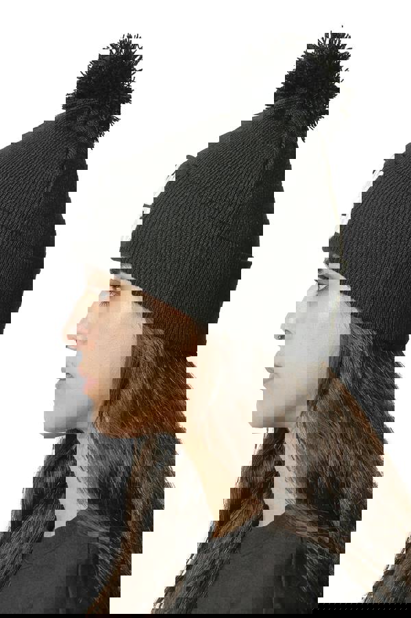 God Given Talent GGT White  Logo Black Bobble Woolly Hat