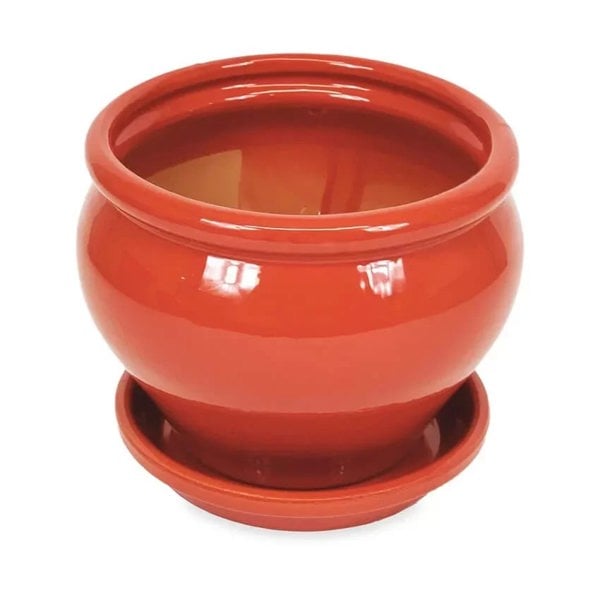 Verano-Ceramics-Dipped-Red-DR25BP-Bola-Pot-25x21cm&Drainage-Plate-image3