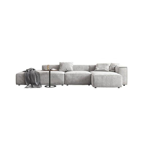 Yetta Three Seater, Four Seater Sofa, Corner Sofa, Grey Velvet-Weilai Concept-Three Seater Corner 265cm-Light Grey-Weilai Concept