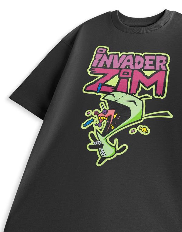 Invader Zim Mens Grey Sweet Treat Short Sleeved T-Shirt