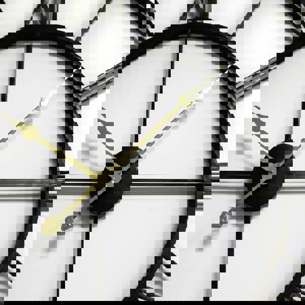 WALPLUS WC2063G Roman No. Iron Wall Clock Gold Hands - 76 cm / 30 in