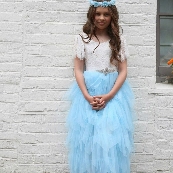 Pretty blue flower girl dress