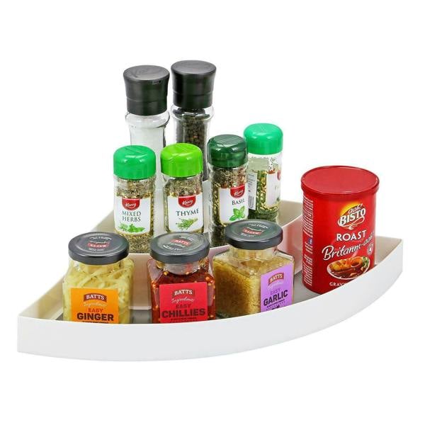 HYGRAD BUILT TO SURVIVE 3/2 Tier Shelf Jar Rack Holder Cupboard Corner Organiser Storage Kitchen Tool UK