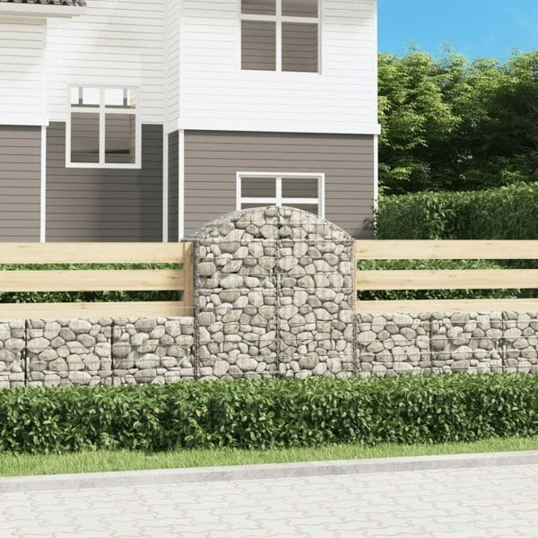 Berkfield Arched Gabion Basket 100x50x120/140 cm Galvanised Iron