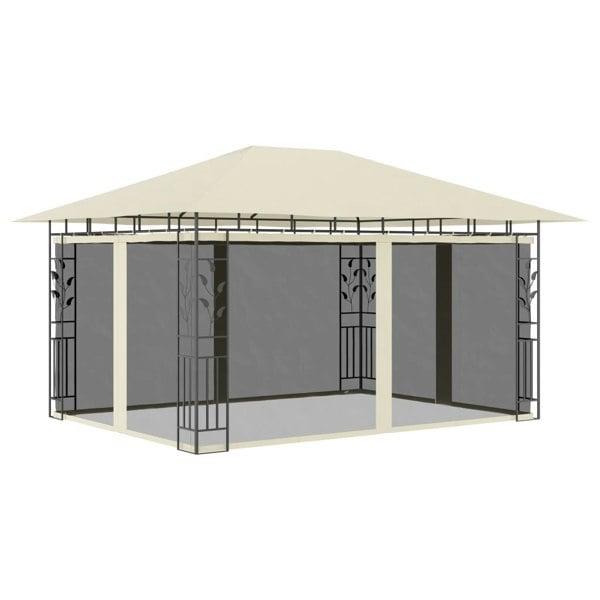 Berkfield Gazebo with Mosquito Net 4x3x2.73 m Cream 180 g/ma_