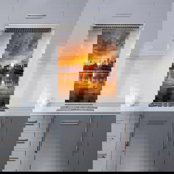 Warren Reed - Designer Sunrise In The City Kitchen Splashback