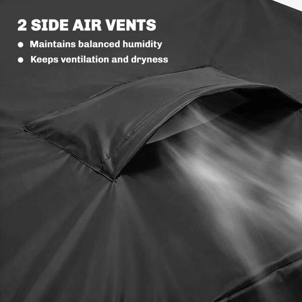 V-Shaped Patio Furniture Cover, Waterproof Outdoor V-Shaped Sectional Sofa Cover, Anti-UV with Air Vent, Black