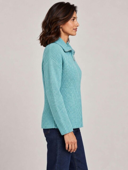 VIZ-A-VIZ Two-tone Zip-through Cardigan