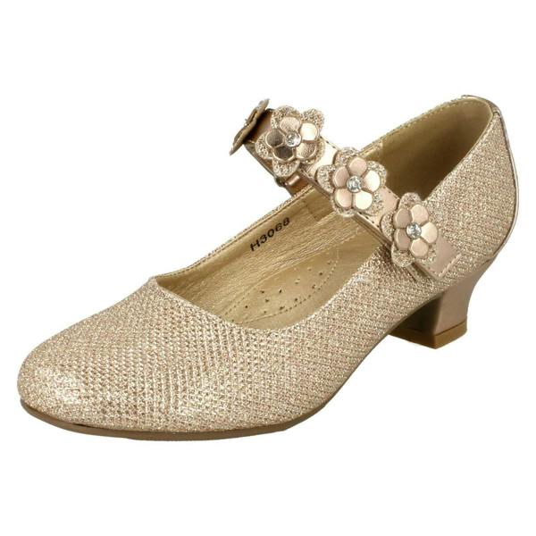 Spot On Girls Spot On Glittery Mid Heel Party Shoes