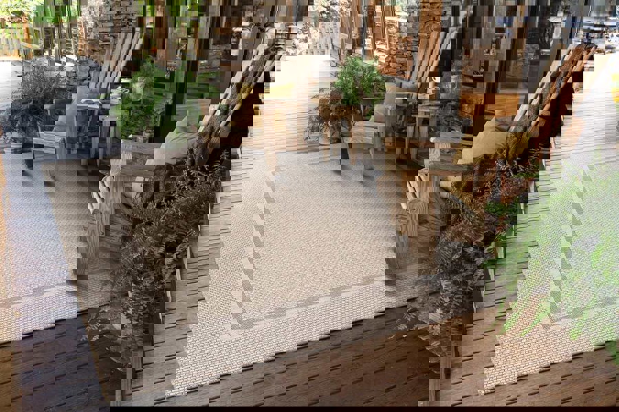 Summer Latte Border Rug – Indoor/Outdoor