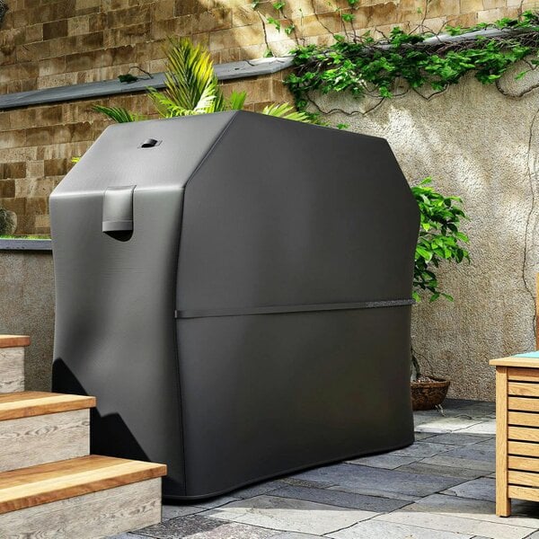 Bobobiy BBQ Cover for Rectangular Gas Grill, 600D UPF30+ Oxford Fabric Barbecue Cover for Waterproof Protection Rip-Proof, 147 x 61 x 122 cm, Black