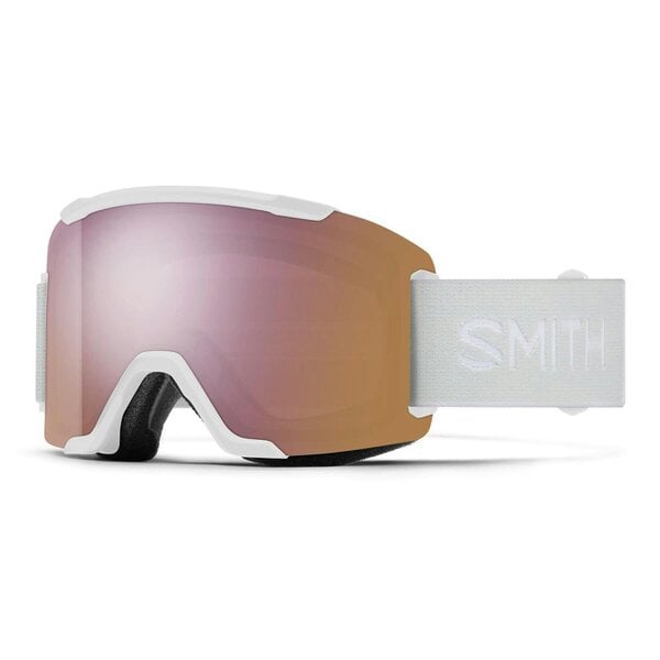 Smith Ski Goggles Squad2 2CP 0OZ 4Y White Vapor ChromaPop Everyday Rose Gold Mirror & Blue Sensor Mirror