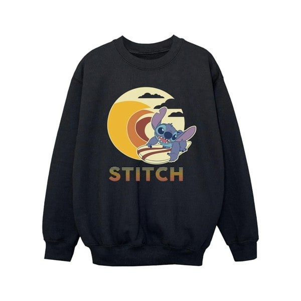 Disney Girls Lilo & Stitch Summer Waves Sweatshirt - Black