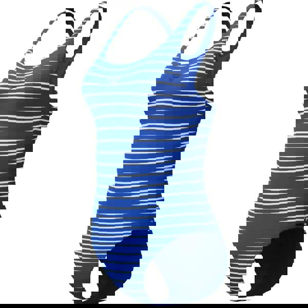 Speedo blue and white printed medalist swimsuit with racerback