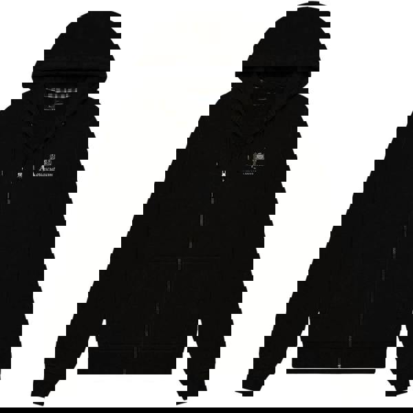 Aquascutum Mens Active Small Logo Full Zip Hoodie - Black - 