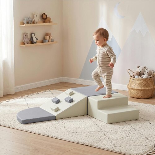 AIYAPLAY Soft Play Set, 4 PCS Climbing Blocks for Toddlers Indoor
