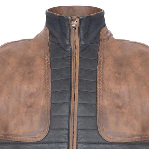 Infinity Leather Mens Black/Brown Leather Gilet-Sheffield