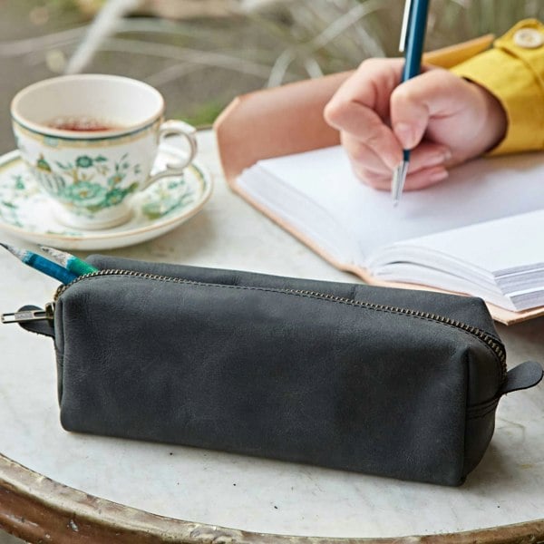 Paper High Buffalo Leather Square Pencil Case