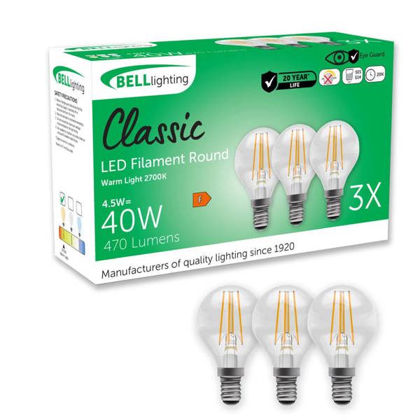BELL Lighting E14 LED Filament Golf Ball 4.7W Energy Saving Light Bulb