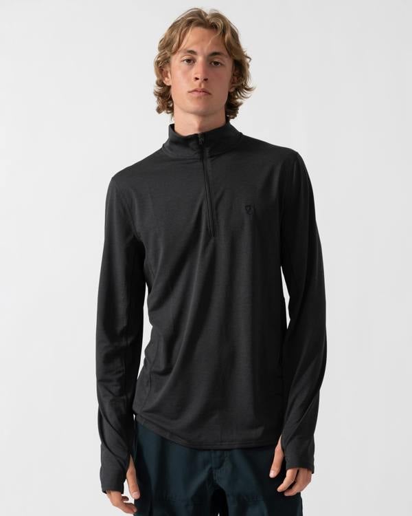 Fjallraven Abisko Day Hike Half Zip Mens Long Sleeve Top - Black 550