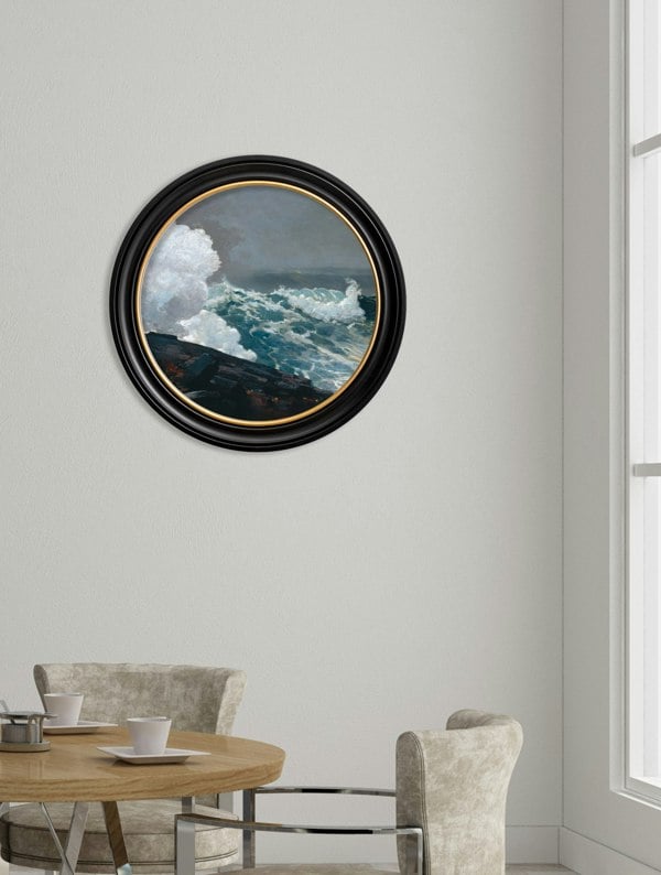 Exceptional Art c.1895 Northeaster - Round Frame