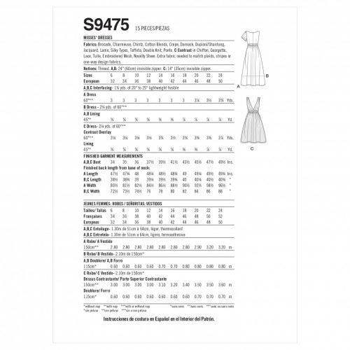 Simplicity Sewing Pattern 9475, Dresses for Women, U5 (16-18-20-22-24) - Intermediate