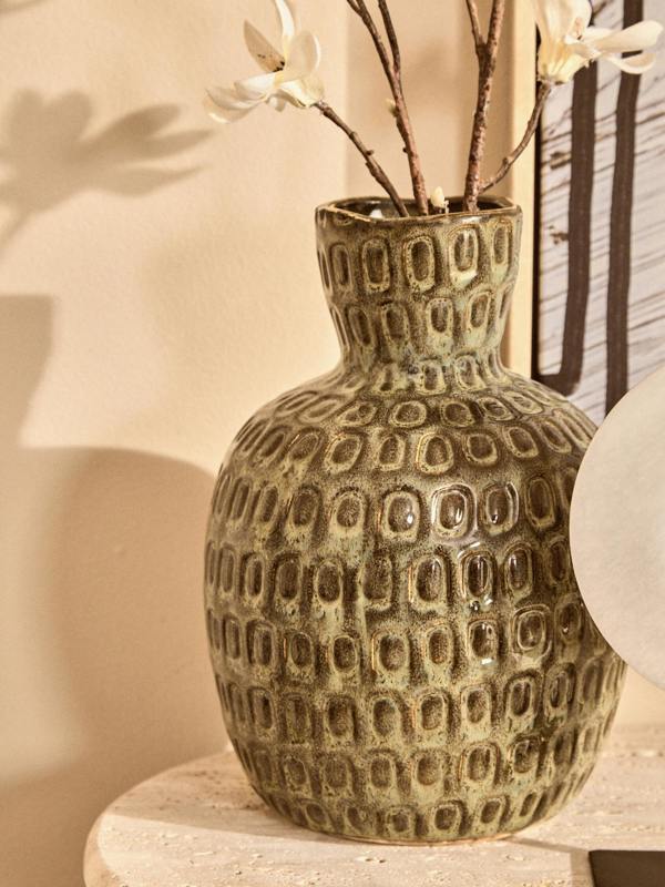 Interiors by Premier Bree Grey Glass Vase