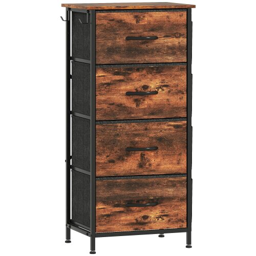 Wyld Haus Balo Fabric And Metal Rustic Brown 4 Drawer Storage Chest