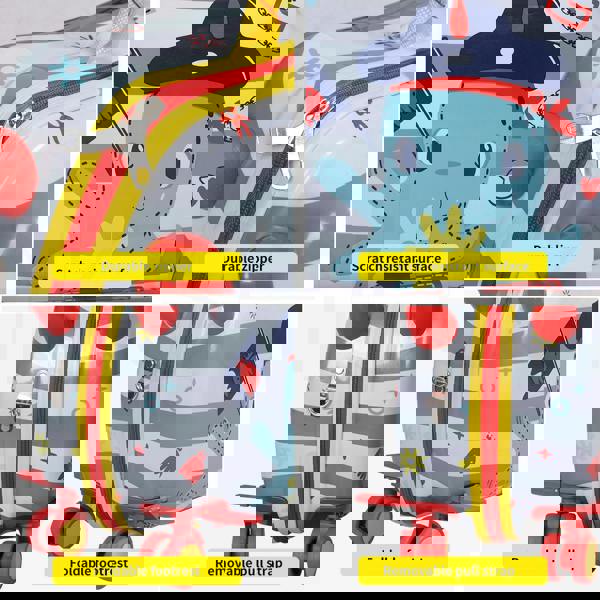 Dekko 17' ' Kids Luggage Ride On Suitcase on Wheel with Scooter for Travel Seat