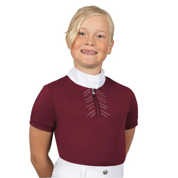 Coldstream Childrens/Kids Harthill Show Shirt - Windsor Wine - 