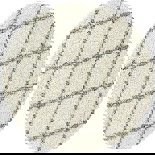 Moroccan Design Thick Shaggy Area Rugs Ivory