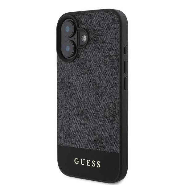 Guess PU 4G Stripe Case for iphone 16 6.1" Black - GUHCP16SG4GLGR