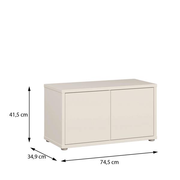 Furniture To Go Alice Springs Bench with 2 Doors Push-to-Open in Sand
