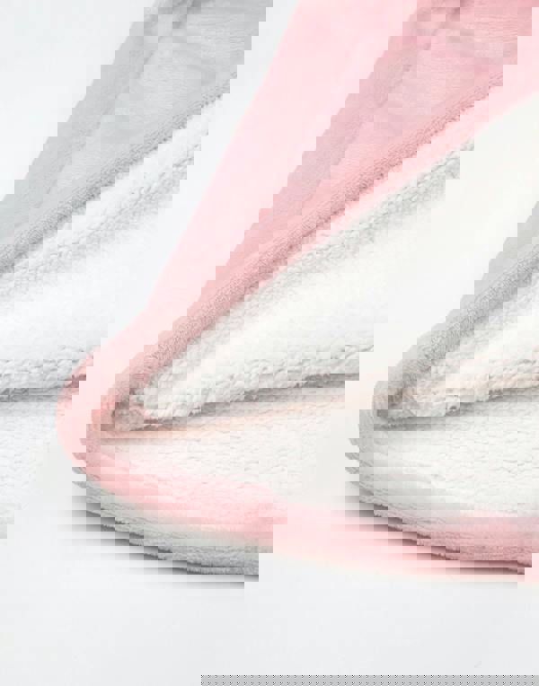 Hello Kitty Womens Pink Character Face Blanket Hoodie (One Size)