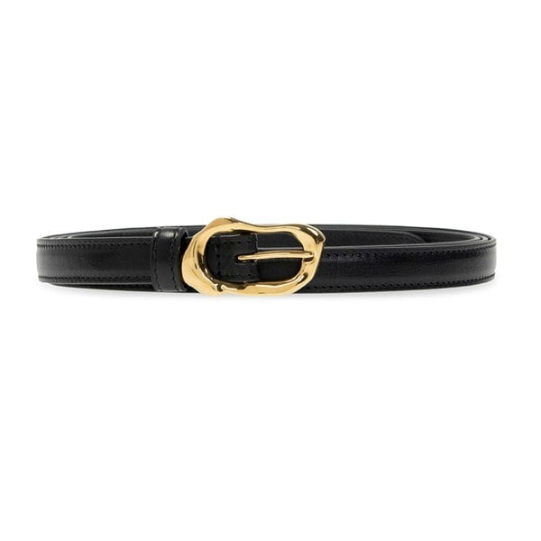 Alexander McQueen black leather double-wrap belt