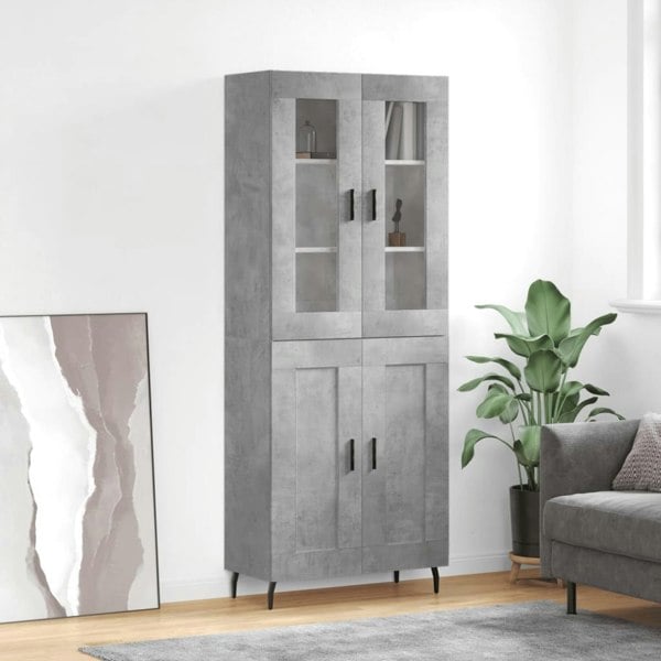 Berkfield Highboard Concrete Grey 69.5x34x180 cm Engineered Wood