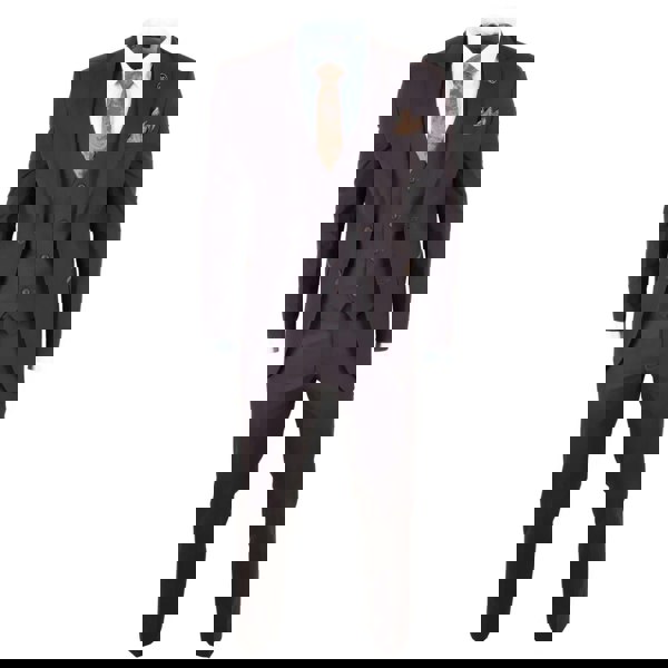 TruClothing IM32 - Men's Plain Dark Brown 3 Piece Suit