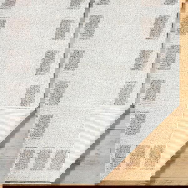 Livabliss Fossay Shag-Washable Beige Grey Modern High Pile Rug